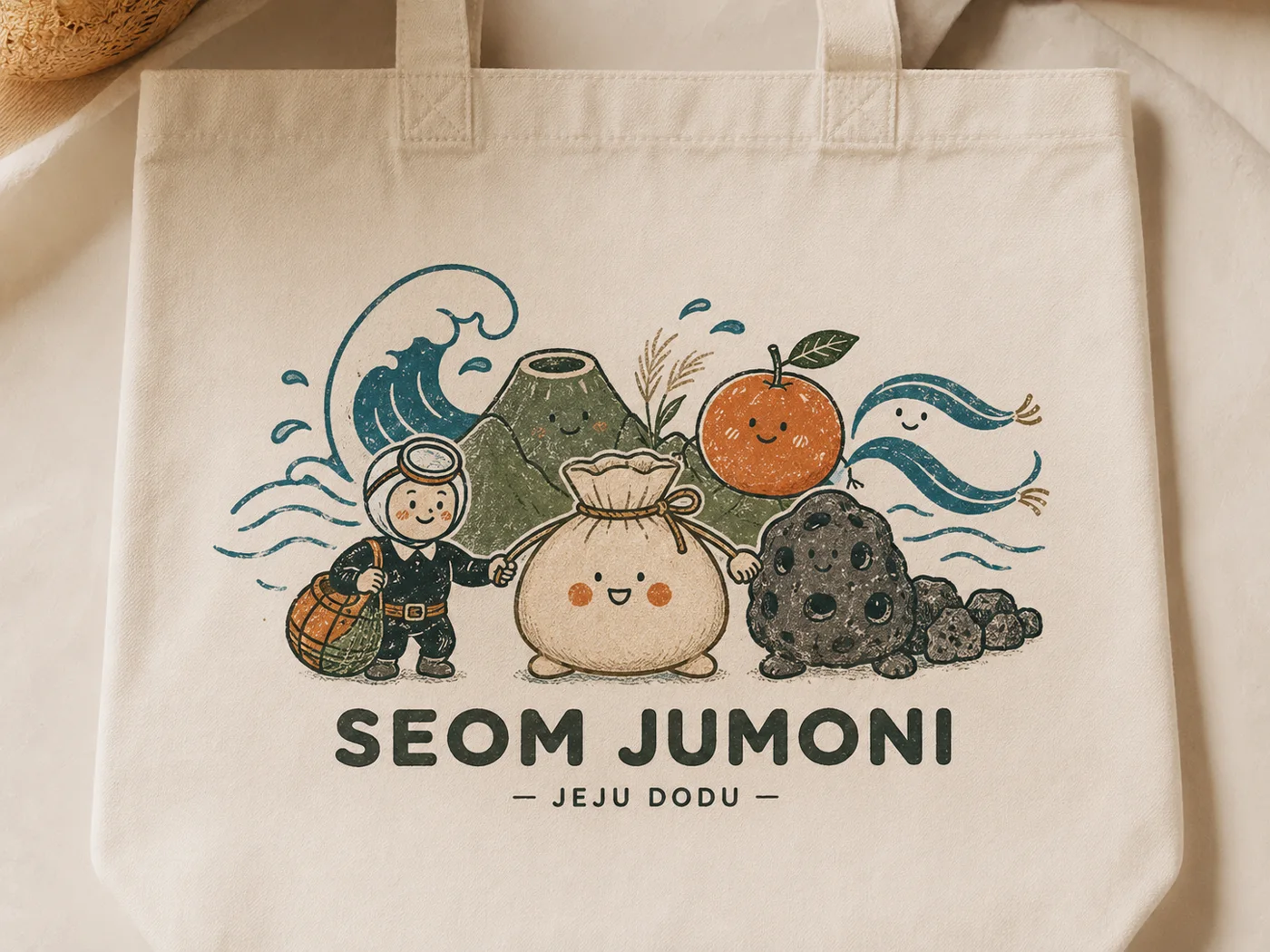 섬친구 단체 에코백