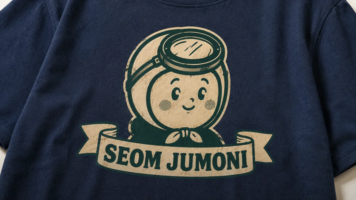 원형 엠블럼 티셔츠